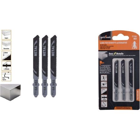 Set 3 Pz Lame For Seghetto Alternativo T118a Hcs Lama Ricamba For Metal 90190 (1/2)