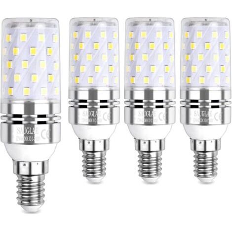 12-W-LED-Lampe in Maiskolbenform, entspricht einer 100-W-Glühbirne, E14-Fassung, kaltweiß (6000 K), 1200 lm, 4er-Packung