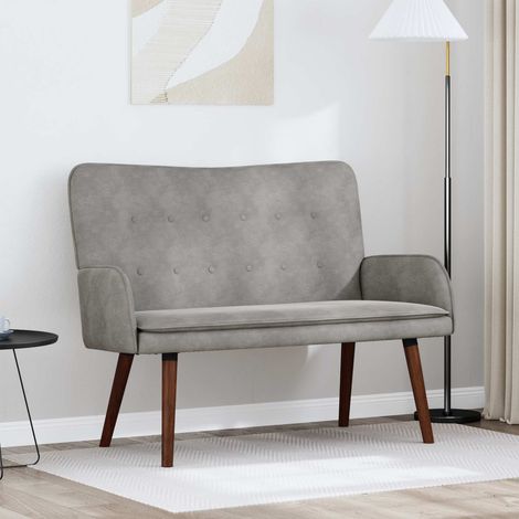 vidaXL Sofa 2 places Gris clair 115 x 61 x 87 cm Velours