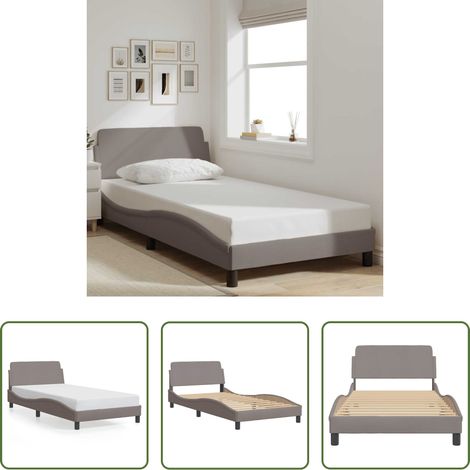 Kopfteil - Bettgestell "Dover" Taupe 100x200 cm Stoff (1/5)
