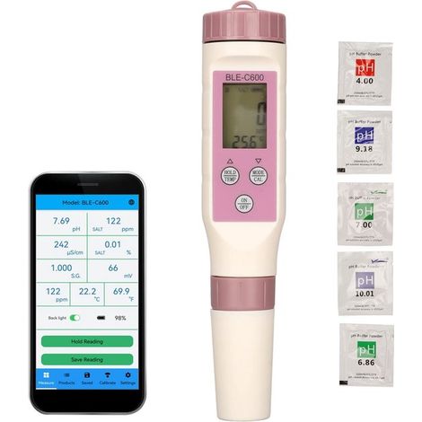 Dailygoody Digitales pH-Meter Wasserqualitätsmessgerät Mit Bluetooth-Verbindung Für Hydrokultur und Aquarien Misst den pH-Wert präzise Geeignet (1/5)