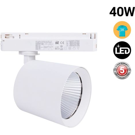 Proyector LED Para Carril Monofásico 40W - Moda Y Retail -