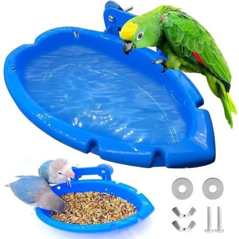 BUNTHAUS Baignoire pour oiseaux, 2 pièces, boîte de bain pour oiseaux, bol de bain pour oiseaux, cage à calopsittes, perruche, petite boîte de bain pour oiseaux, perroquets,accessoires de cage à oisea