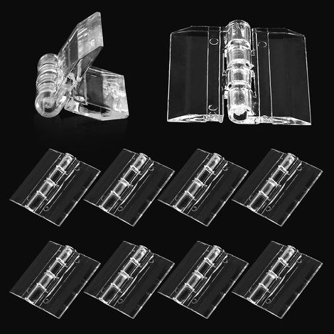 Clear Acrylic Hinges 10pcs Transparent Plexiglass Cabinet Hinges 30mm x 35mm for Crafts Jewelry Box (1/5)