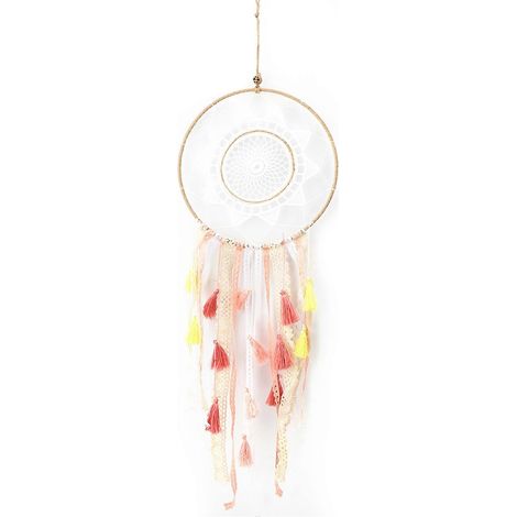 Boho-Traumfänger mit bunten Quasten, dekorativer Wandanhänger, ethnische Wohnaccessoires (1/5)