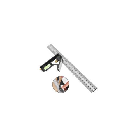 Règle d'angle de combinaison 300mm – Équerre en acier inoxydable avec niveau à bulle – Tire-lignes intégré pour marquage précis
