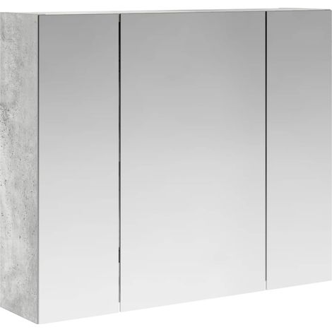 Maison Exclusive - Mobiletto per specchio da bagno Grigio cemento