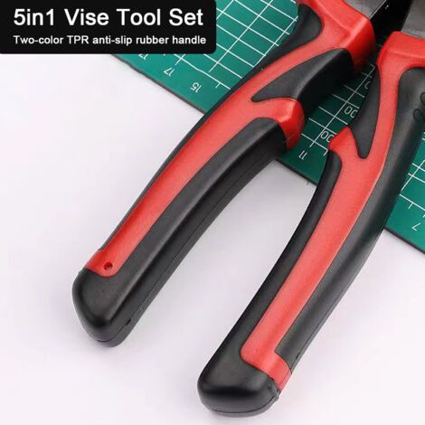 Juego de herramientas multifunción intercambiables 5 en 1: cortacables, pelacables, herramientas versátiles para reparación electrónica, ideal para electricistas. (1/5)