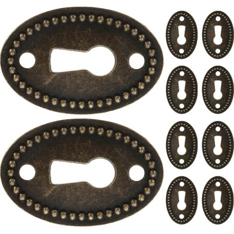 Lot de 10 cache-serrures ovales en alliage zinc pour commode (1/5)