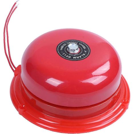 Sonnette électrique ronde rouge pour alarme incendie scolaire 220 V CA diamètre 100 mm (4 pouces). (1/5)