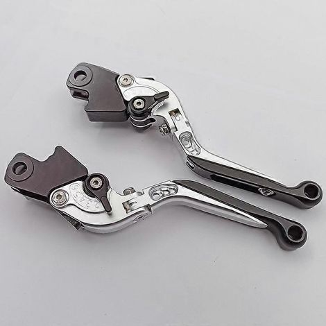 Guidon modifié en alliage d'aluminium pour motos BMW K1600 HP2 Enduro, avec frein et embrayage hydrauliques (télescopique argenté). (1/5)