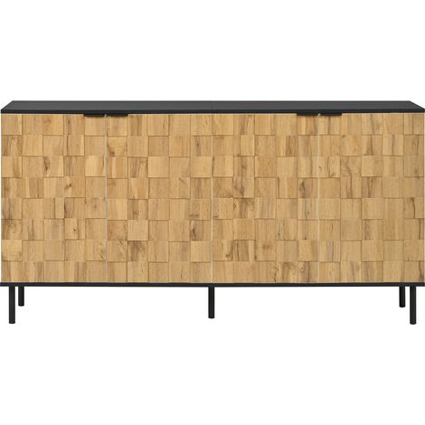 Sideboard mit 2 Türen in Holzoptik aus Spanplatte mit Metallbeinen (1/5)