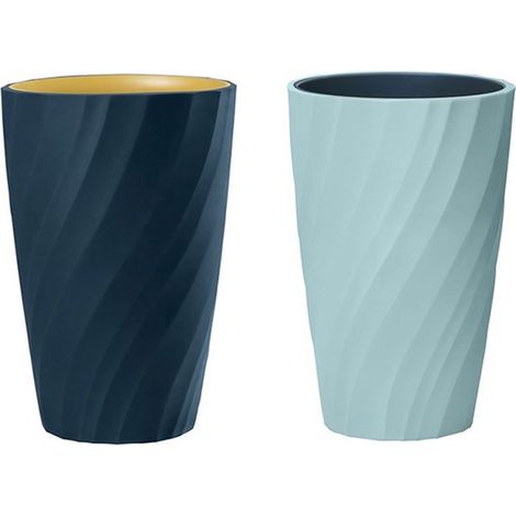 Vaso de plástico para enjuague bucal, 2 piezas, Diseño escandinavo, Resistente y a prueba de roturas, Apto para adolescentes y niños, 450 ml (1/5)