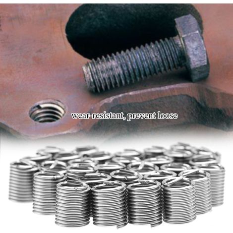 50 pièces inserts hélicoïdaux filetés M10 en acier inoxydable SS304 bobine ((M101.52 D) (1/5)