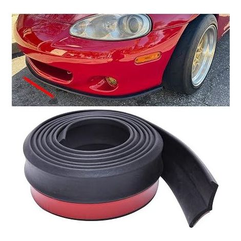 Front Bumper Protection Auto Lip Spoiler Rubber Strip Protector Lip Splitter Spoiler Body Skirt Kit Trim Universal for Car (1/5)
