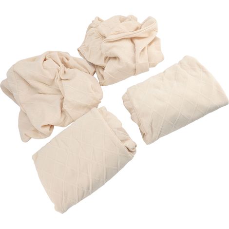 4 housses chaise polyester imperméables – Détachables lavables tabouret bar haut salle à manger comptoir beige (1/2)