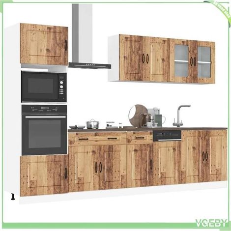 Ensemble d'armoires de cuisine - Kalmar - 7 pièces - Vieux bois - Bois d'ingénierie résistant (1/5)