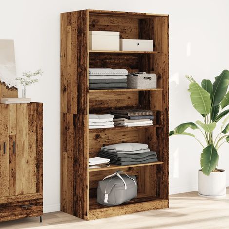 Wardrobe Old Wood 100x50x200 cm Engineered Wood vidaXL