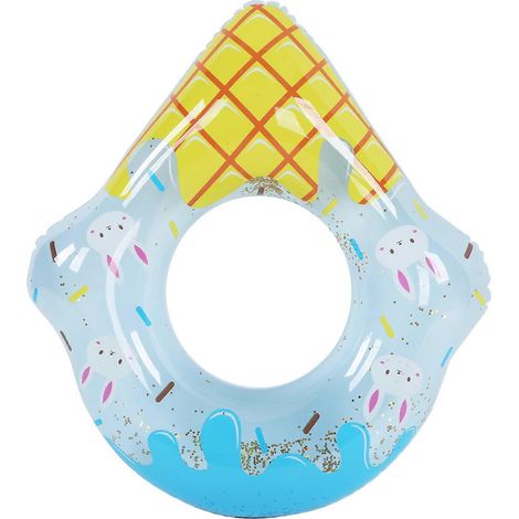 Bouée gonflable à motif de glace, en PVC épais pailleté, 70 cm, pour enfants, article de loisirs de plein air.-AquaForge (1/5)