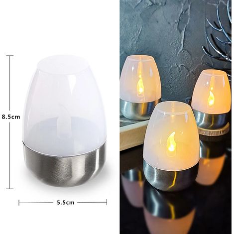 (Article C1) Bougie solaire LED étanche, lampe chauffe-plat solaire d'extérieur sans flamme, bougie rechargeable (1/5)