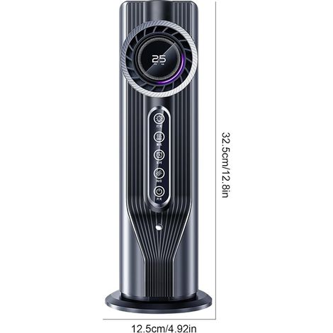 Climatizzatore Portatile USB – Raffreddamento Evaporativo Silenzioso 36dB, 6 Velocità, Timer 1-6h, Serbatoio 100ml – Design Moderno ed Elegante in Plastica Grigia – Ideale per Ufficio e Camera da Lett (1/4)
