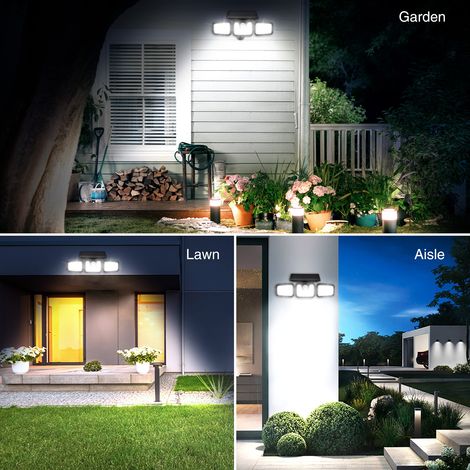 Applique murale solaire à 74 LED pour la sécurité (1/5)