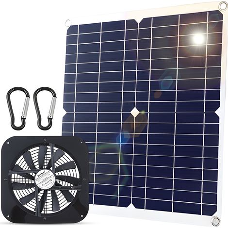 20-W-Solarventilator – Wasserdichter USB-Solarventilator mit hoher Luftzirkulation für den Außenbereich, geeignet für Hühnerställe, Gewächshäuser, Schuppen, Tierhäuser und Fenster.