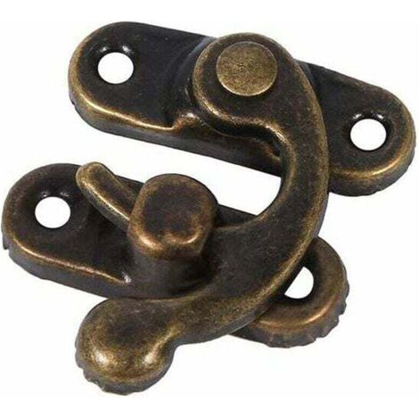 Lot de 12 Loquets Antiques Gauche Droite avec Vis pour Bois Déco Bricolage Cadeau Boîte à Bijoux Bronze Foncé