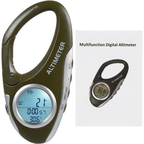 Barometer, Höhenmesser, Thermometer, Multifunktionsgerät, hintergrundbeleuchtetes Display, digitaler Höhenmesser, Wettervorhersage, Schrittzähler (für Outdoor-Aktivitäten)
