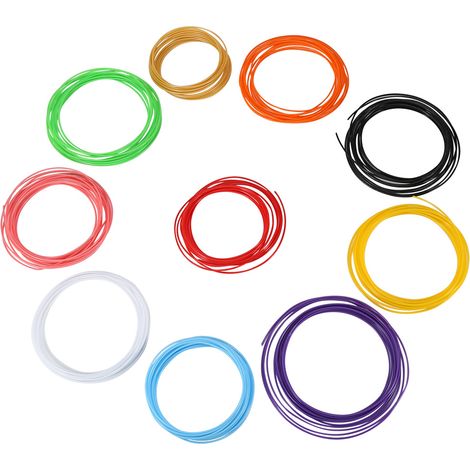 Filament ABS 1.75mm pour Stylo Imprimante 3D - 5m par Rouleau, 10 Couleurs - Matériau Consommable Plastique (1/3)