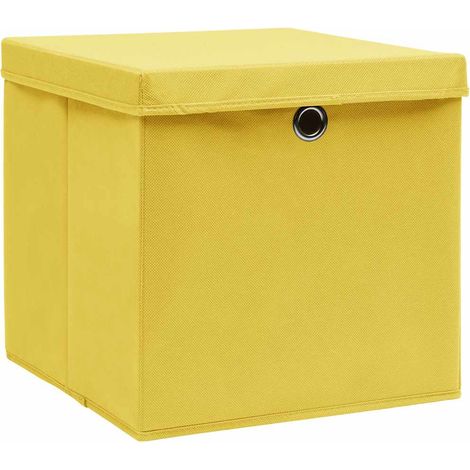 Maison Exclusive - Contenitori con Coperc10 pz 28x28x28 cm Giallo (1/5)
