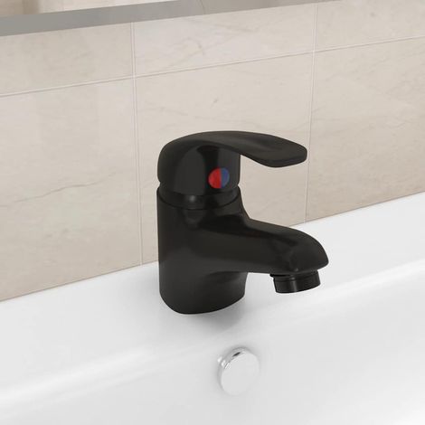 Mitigeur de lavabo Noir 13x10 cm vidaXL