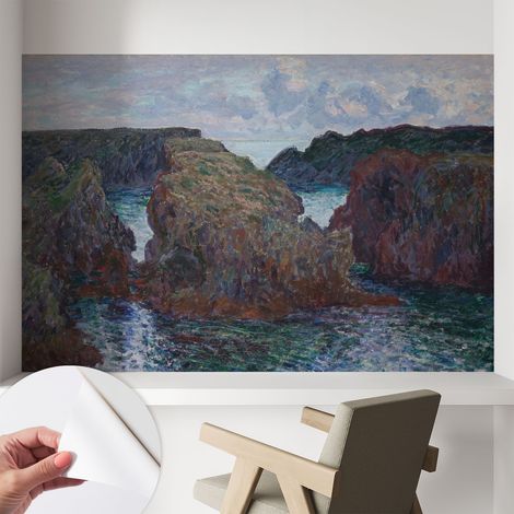 Papier peint adhésif avec colle pour décoration moderne de salon chambre à coucher cuisine et bureau Facile Côte rocheuse 104x70 cm (1/5)
