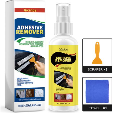 Klebstoffentferner für Autos – Praktisches Spray für die tägliche Anwendung zur Entfernung von klebrigen Rückständen von verschiedenen Oberflächen – 120 ml + Schaber x1 + Tuch x1 -- BIEMMEDUE (1/5)