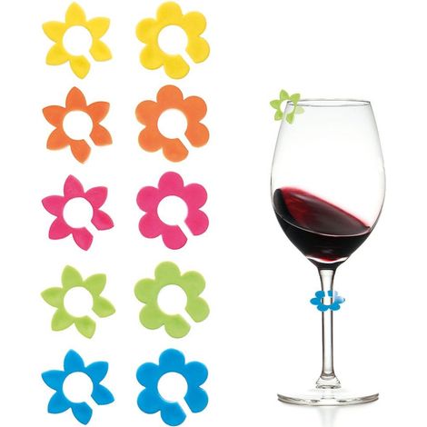 Glasmarker und Blumen-Glasmarker für Veranstaltungen, 10 Stück