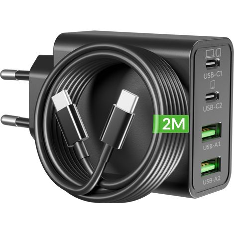 65W Chargeur USB C, 4-Port GaN PD/PPS Rapide Charge Prise (1/5)