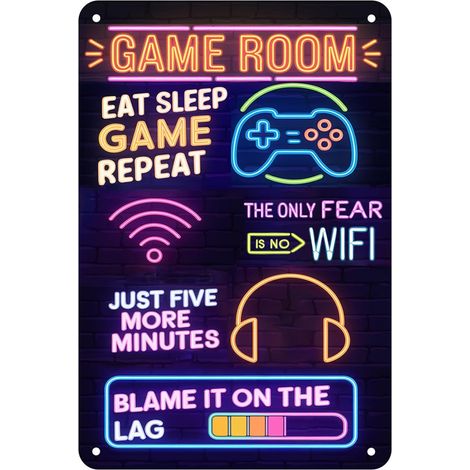 20 x 30 cm Gaming Poster, Affiche Decoration Murale Pour Salle De Jeu, Art Mural Sur Toile De Jeu, pour Les Gamers pour la Maison Mur Art Chambre Vintage Rétro Affiche Plaque (1/5)