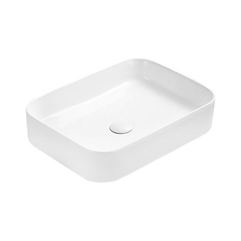 Lavabo cerámico sobre encimera 50,5x37x11 cm, Blanco
