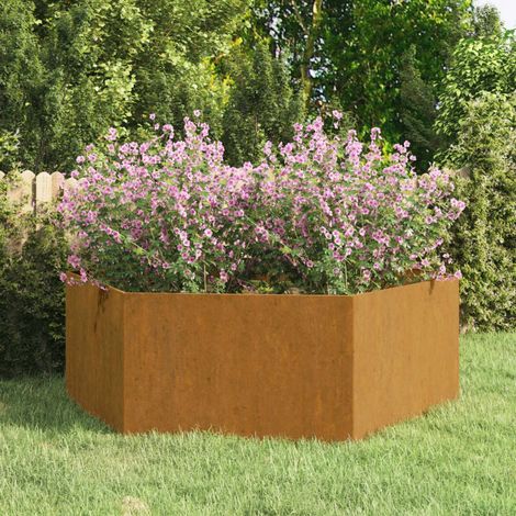 Bac à fleurs,Jardinière Rouillé 120x120x45 cm Acier corten -11191 (1/5)