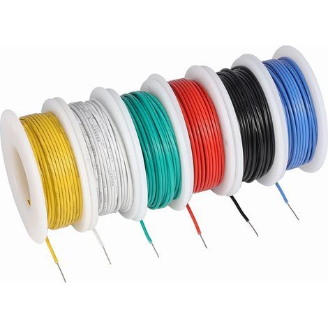 Reels of 30 AWG Tinned Copper PVC Jumper Wire, 30 Meters, for Electronics (1/5)