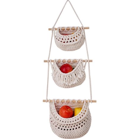 Organisateur Mural Suspendu en Coton Naturel, Sac de Rangement Porte, Cuisine, Salon, Rangement Chaussures