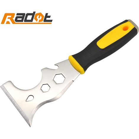 Couteau à enduire lame inoxydable manche plastique anti-corrosion multifonction grattoir à mastic (1/5)