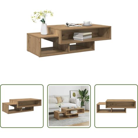 Couchtisch - Couchtisch Artisan-Eiche 105x55x32 cm Holzwerkstoff (1/5)