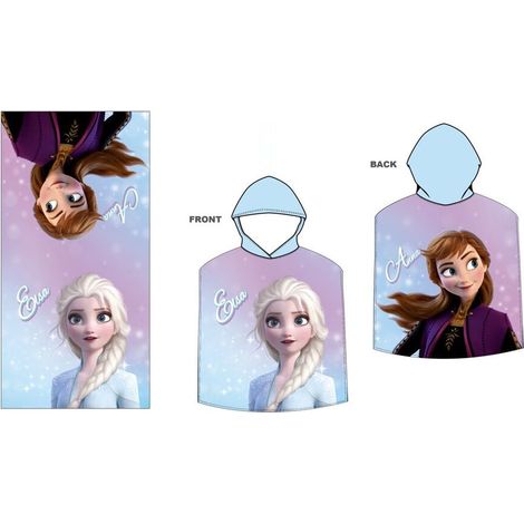 Poncho toalla Frozen Disney microfibra