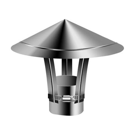 Chapeau de Pluie de Toit Chapeau de Cheminée en Acier Inoxydable couvercle de cheminée avec Protection Contre les Oiseaux pour Tuyaux Argent 80-300mm(150mm/5.90in) (1/5)