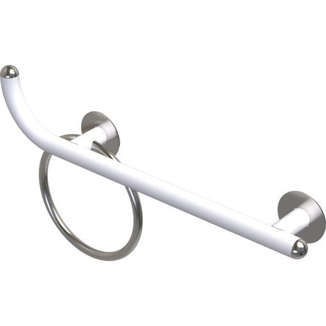 Maniglia bagni disabili e terza eta cm 80 sinistra giotto inox bianco opaco (1/3)