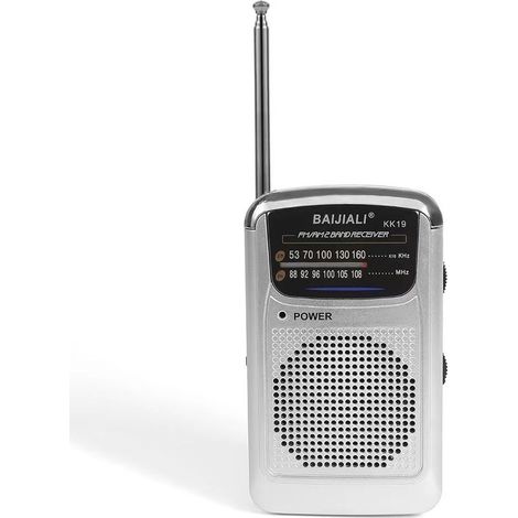 Radio rétro vintage - Radio - Radio portable - Radio FM/AM - ABS - Argent (1/5)