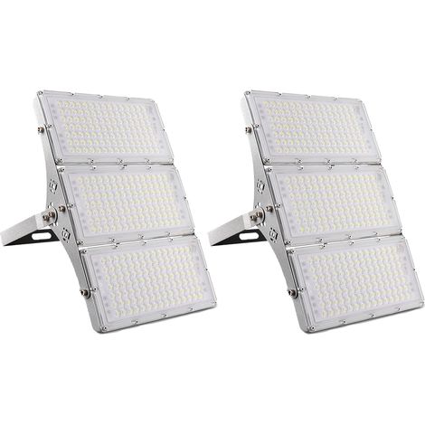 2 Pièces Projecteur Extérieur LED 300W 30000LM 6500K Blanc Froid - Lampe de Sécurité Imperméable IP65 - Idéal pour Jardin, Garage, Couloir, Terrasse (1/5)