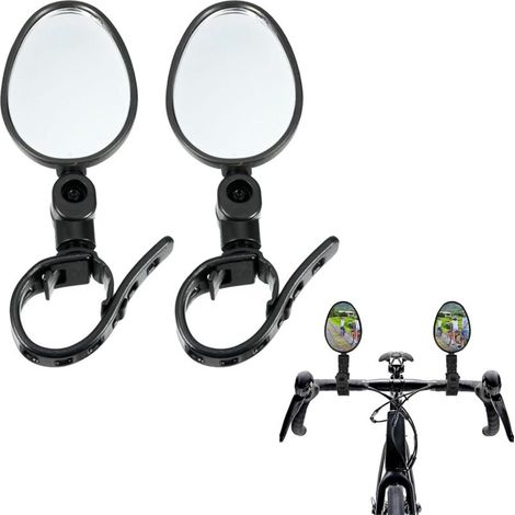 2pcs Bike Mirrors,Bicycle Mirrors,360° Adjustable Convex Mirror,Bike Rear View Mirrors Adjustable Rotatable Handlebar Mounted (1/4)