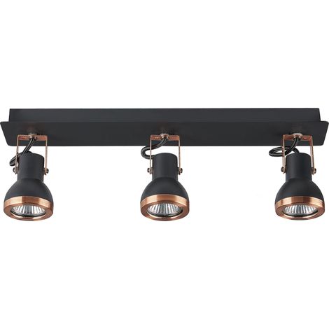 Conjunto de 3 lámparas de techo de metal negro cobrizo brazo articulado Baro